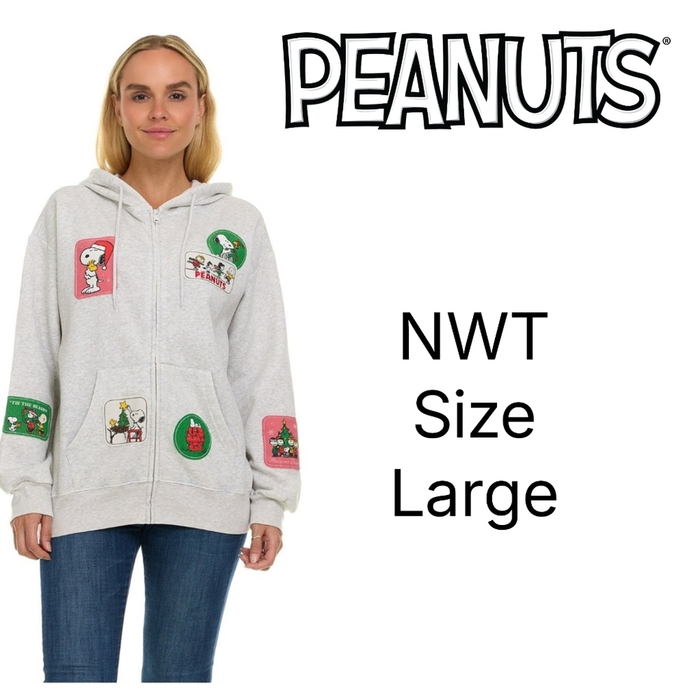NWT Peanuts Snoopy Full Zip Sweatshirt Size L